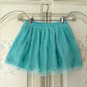 Hanna Andersson Disney 100/4 Little Mermaid Tulle Skirt w/Embroidered Details